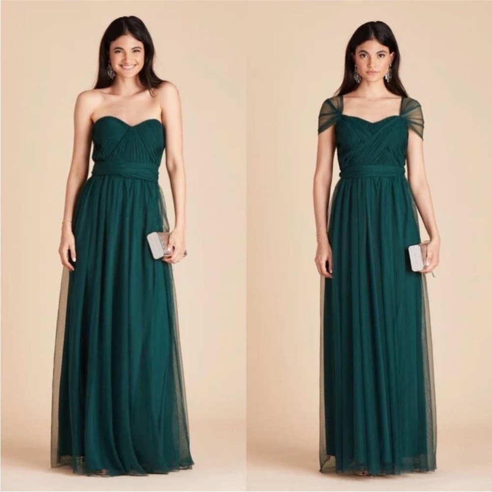 NWOT Birdy Grey Christina Convertible Bridesmaid Dress Emerald Green Tulle